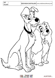 lady-ve-tramp boyama sayfaları